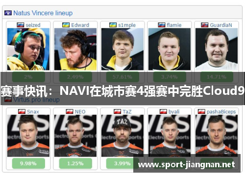 赛事快讯：NAVI在城市赛4强赛中完胜Cloud9